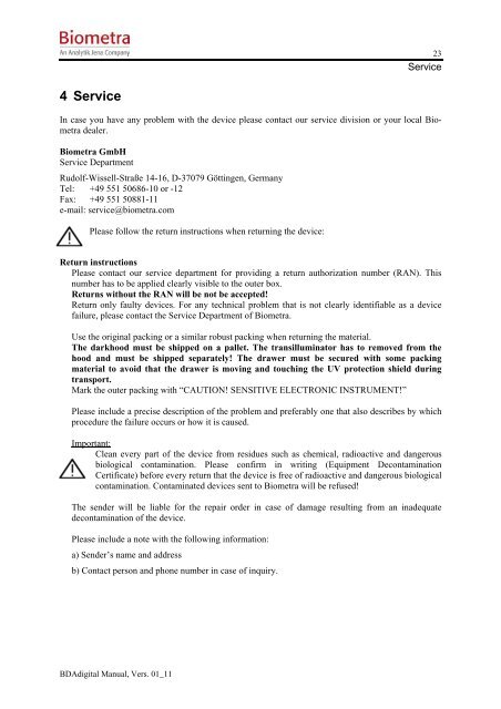 BioDocAnalyze (BDA) digital - Biometra