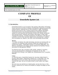 COMPANY PROFILE Of GreenSofts System Ltd. - Basis