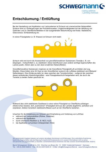 Entschäumung / Entlüftung - Bernd Schwegmann GmbH & Co. KG