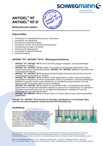 Antigel KF_KF-D 03.2012 DE - Bernd Schwegmann GmbH & Co. KG