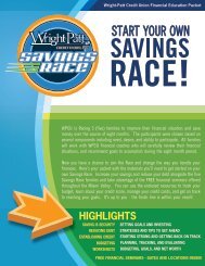 Savings Race Financial Education Packet - Wright-Patt Credit Union