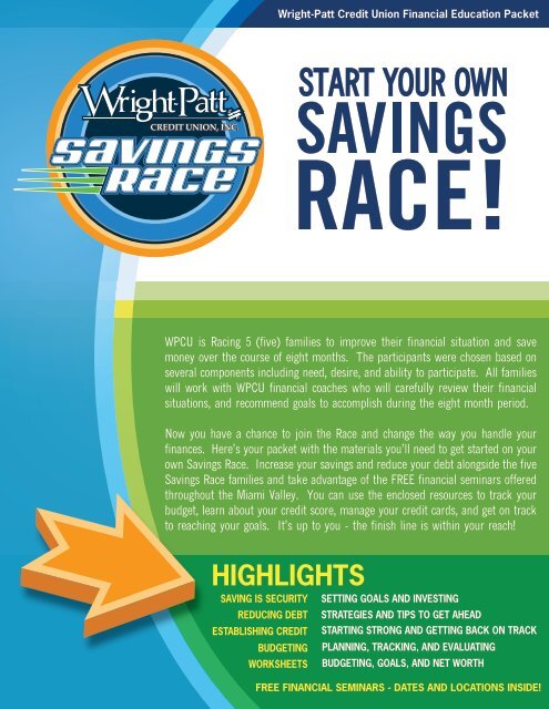 Savings Race Financial Education Packet - Wright-Patt Credit Union