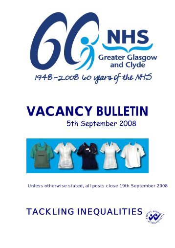 VACANCY BULLETIN - NHS Greater Glasgow and Clyde