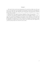 ResumÃ© This master thesis concerns itself with algorithms for ...