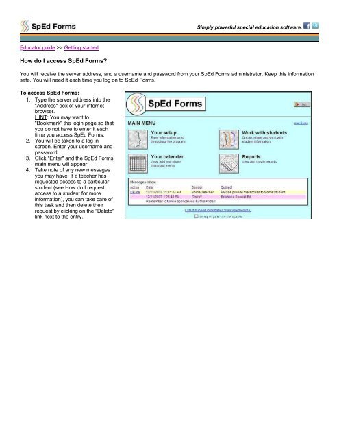 Educator guide in PDF format - SpEd Forms Inc.