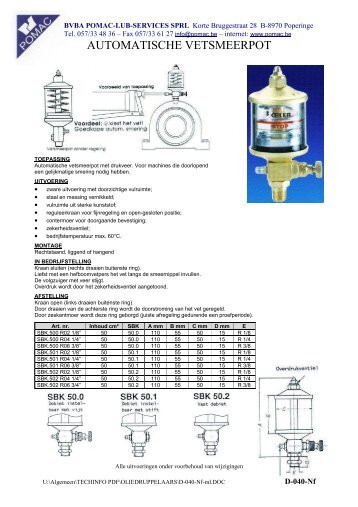 AUTOMATISCHE VETSMEERPOT - Pomac, LUB-SERVICES