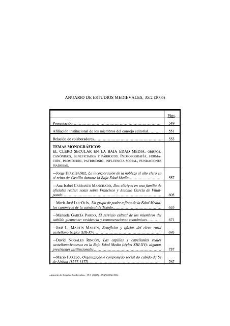 ANUARIO DE ESTUDIOS MEDIEVALES, 35/2 (2005)