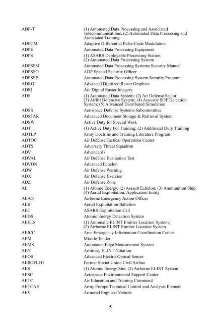 Defense & intelligence abbreviations - Defense Intelligence Agency