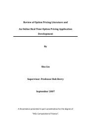 Review of Option Pricing Literature and - Nottingham eDissertations ...