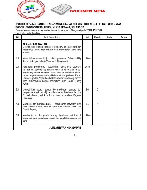 Fail Tender - Sistem Tender Dokumen dan Sebutharga - Selangor