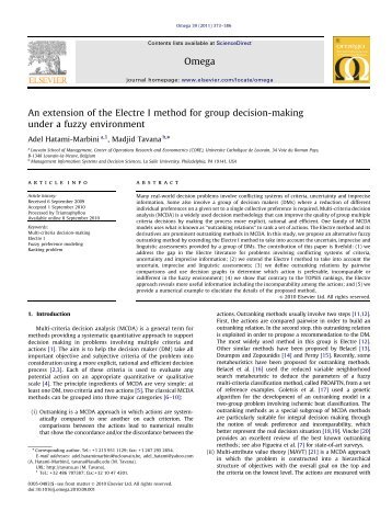 An extension of the Electre I method for group decision-making ...