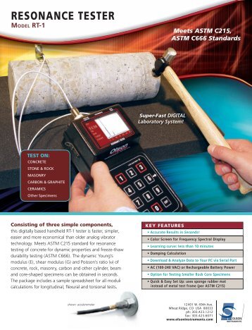 RESONANCE TESTER - Olson Instruments, Inc.