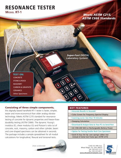 Olson Instruments Icon RESONANCE TESTER - Olson Instruments, Inc.