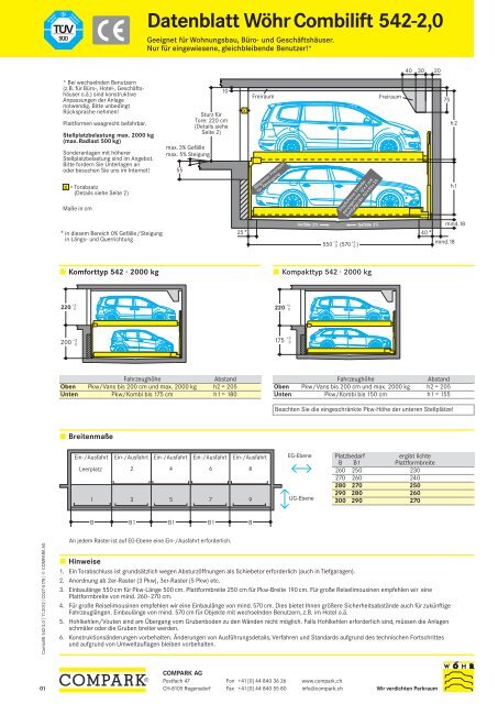 Datenblatt Wöhr Combilift 542-2,0 - Compark