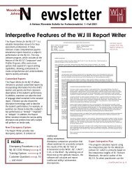 Interpretive Features of the WJ III Report Writer - Assessment