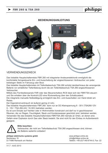 EINFÃHRUNG BEDIENUNGSANLEITUNG - Philippi