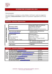 tÃ©lÃ©charger notre guide d'information 2013/2014 - Isit