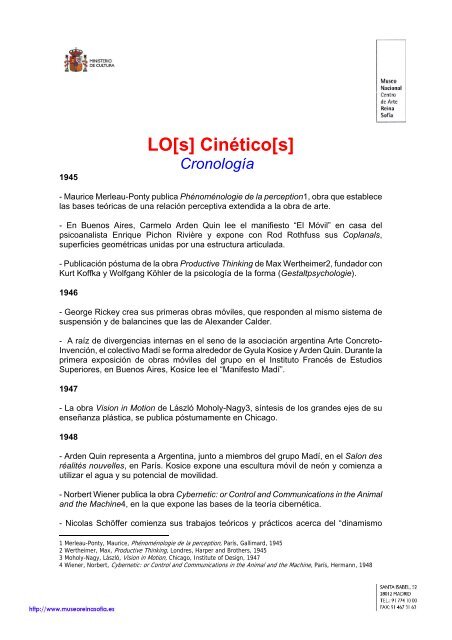 LO[s] Cinético[s] Cronología - Aula de Bellas Artes