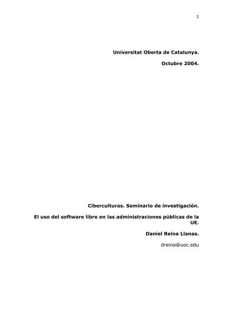 El uso del software libre en las administraciones pÃºblicas de la UE