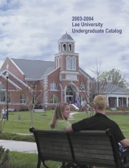 2003-2004 Lee University Undergraduate Catalog