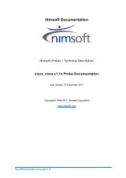 Nimsoft Documentation