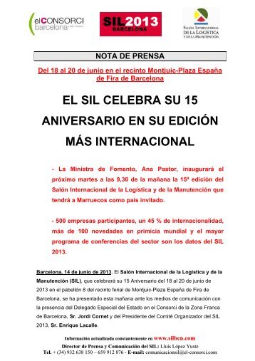 14/06/2013 El SIL celebra su 15 Aniversario en su ediciÃ³n mÃ¡s ...