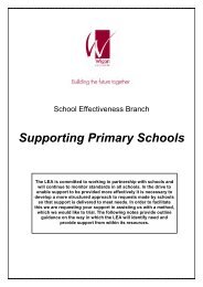 Supporting Primary Schools - Wigan Schools Online