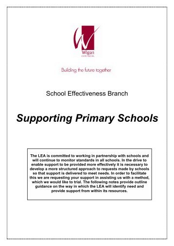 Supporting Primary Schools - Wigan Schools Online