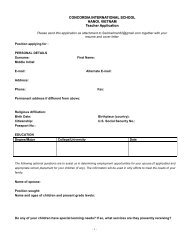 Teacher application form - Concordia International School Hanoi