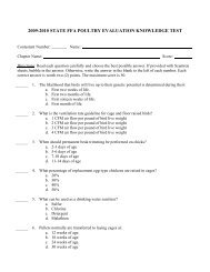 Poultry Evaluation Test and Answer Key - NC FFA
