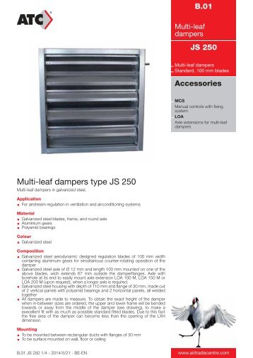 Multi-leaf dampers type JS 250 - Air Trade Centre