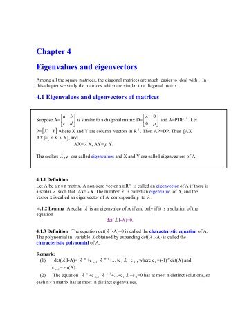 Chapter 2 Eigenvalues and eigenvectors