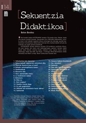 Sekuentzia Didaktikoa Sekuentzia Didaktikoa - Hobekuntza