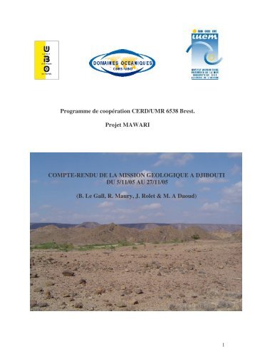 Compte-Rendu de la mission géologique à Djibouti ... - MaWaRi.net