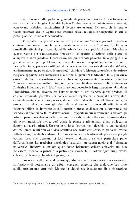 Maria Grazia Lancellotti IL RISCATTO DEL ... - Chaos e Kosmos