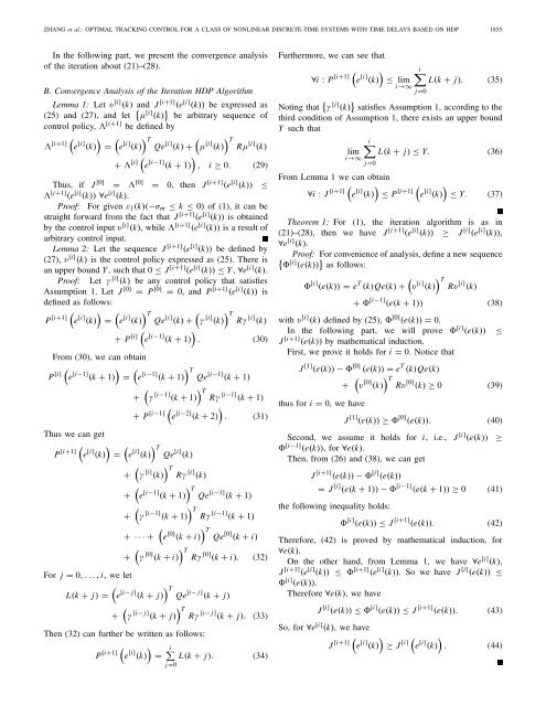 Optimal Tracking Control for a Class of Nonlinear Discrete-Time ...