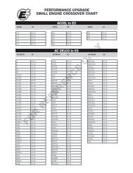 E3 Spark Plug Gap Chart