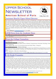 Newsletter - American School of Paris