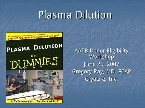 Plasma Dilution