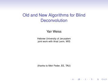 Old and New Algorithms for Blind Deconvolution - webdav