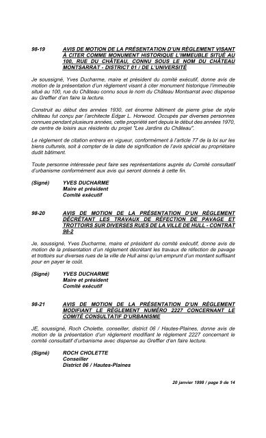 numéro 1 conseil municipal municipal séance du ... - Ville de Gatineau