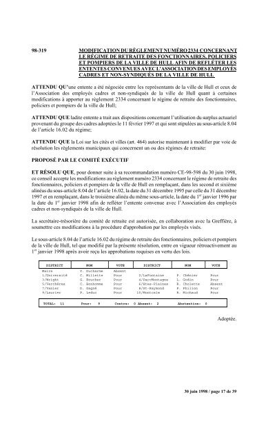 numéro 1 conseil municipal municipal séance du ... - Ville de Gatineau