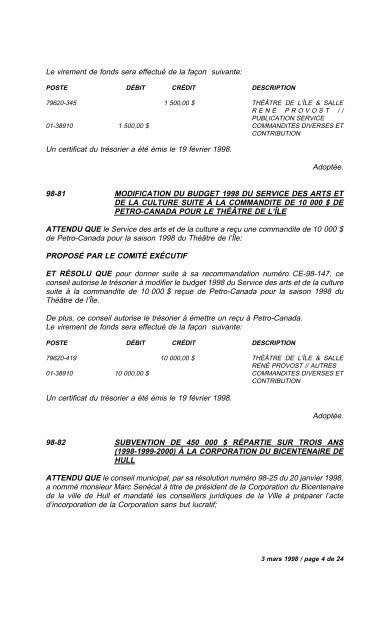 numéro 1 conseil municipal municipal séance du ... - Ville de Gatineau