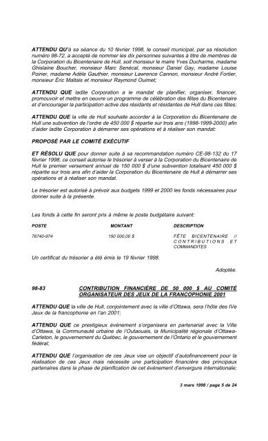 numéro 1 conseil municipal municipal séance du ... - Ville de Gatineau