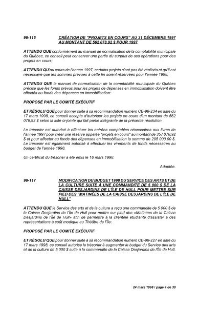 numéro 1 conseil municipal municipal séance du ... - Ville de Gatineau