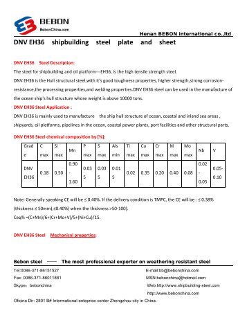 DNV EH36 shipbuilding steel plate - Steel plate & sheet