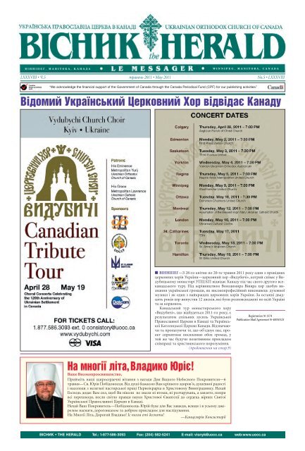 Herald May 05/11.qxd - Ukrainian Orthodox Church of Canada