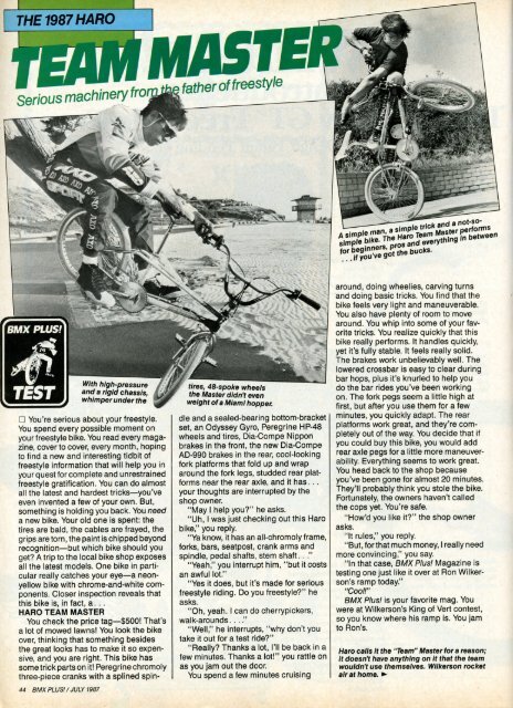 1987 haro sales team master