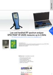 Low Cost Spectrum Analyzer Aaronia Spectran - Inceleris