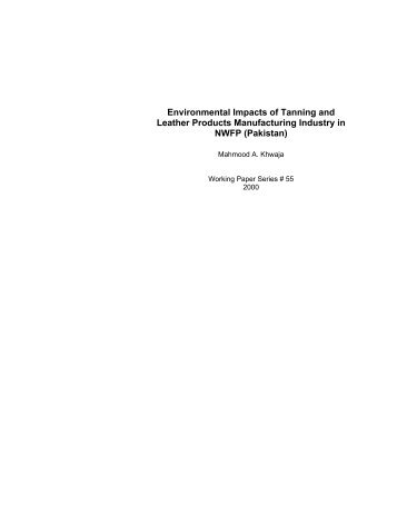 Environmental Impacts of Tanning and Leather Products ...